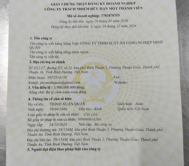 Giấy chứng nhận VSATTP