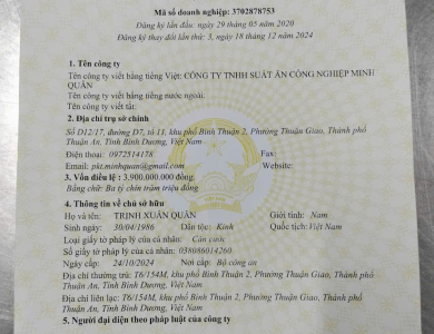 Giấy chứng nhận VSATTP
