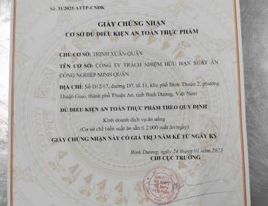 Giấy chứng nhận VSATTP