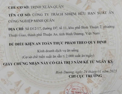 Giấy chứng nhận VSATTP